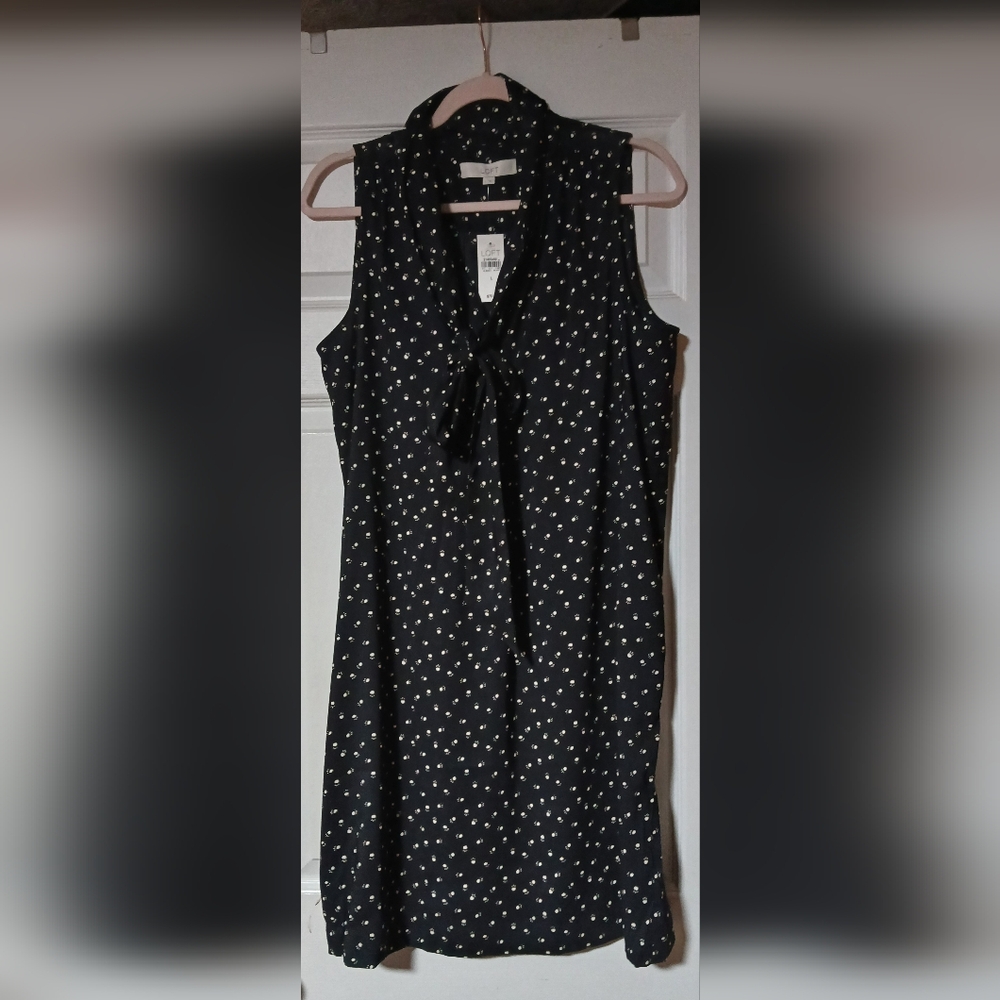 Black Sleeveless Dress with White Paw Prints - NWT